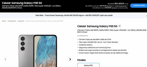 Samsung Galaxy M34 5G cena