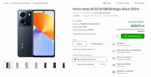 Infinix Note 30 5G promocja x-kom