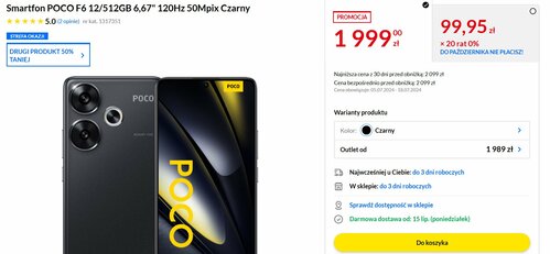 Xiaomi POCO F6 promocja RTV Euro AGD