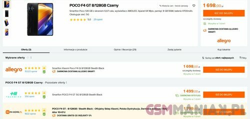 Xiaomi POCO F4 GT Ceneo