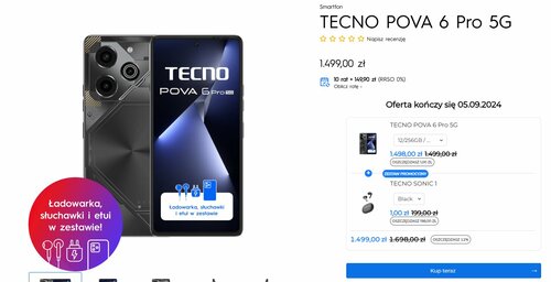 TECNO POVA 6 Pro 5G: cena w Polsce