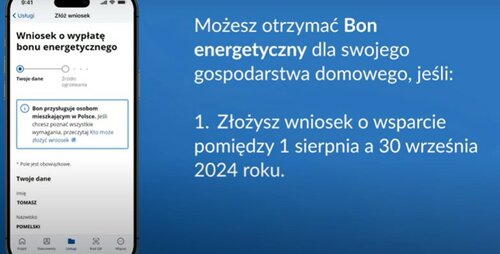 fot. mObywatel wniosek o bon energetyczny