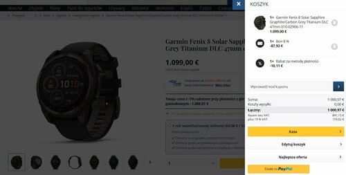 Garmin Fenix 8 promocja kod rabatowy