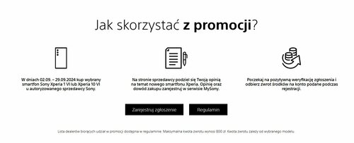 Sony Xperia 1 VI promocja 800 złotych zwrotu