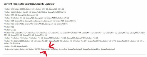 Samsung Galaxy A52s 5G coraz rzadsze aktualizacje