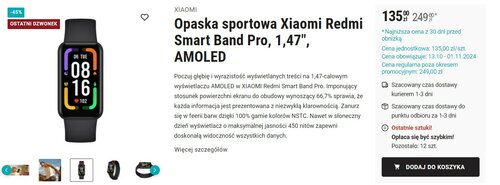 Xiaomi Redmi Smart Band Pro w promocji Biedronka Home/ fot. Biedronka Home