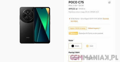 Xiaomi POCO C75: cena w Polsce