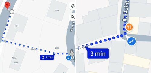 nowe oznaczenie schodów w Mapach Google/ fot. Mapy Google, 9to5google