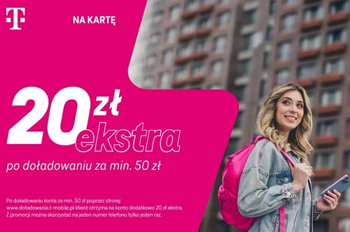 doładowanie bonus 20 złotych w T-Mobile na kartę/ fot. T-Mobile