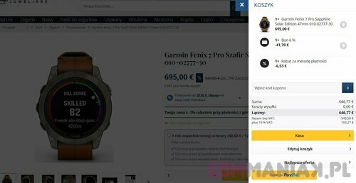 Garmin Fenix 7 Pro Sapphire Solar promocja