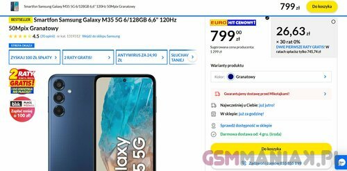 Samsung Galaxy M35 5G promocja RTV EURO AGD