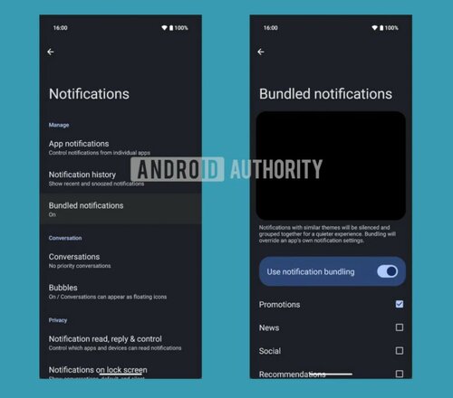 nowe kategorie powiadomień w Android 16/ fot. Android Authority