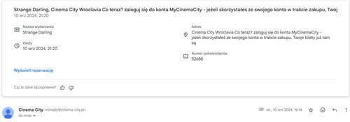 karty wydarzeń w Gmail w wersji przeglądarkowej