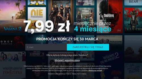 promocja Disney+ za 7,99 złotych miesięcznie